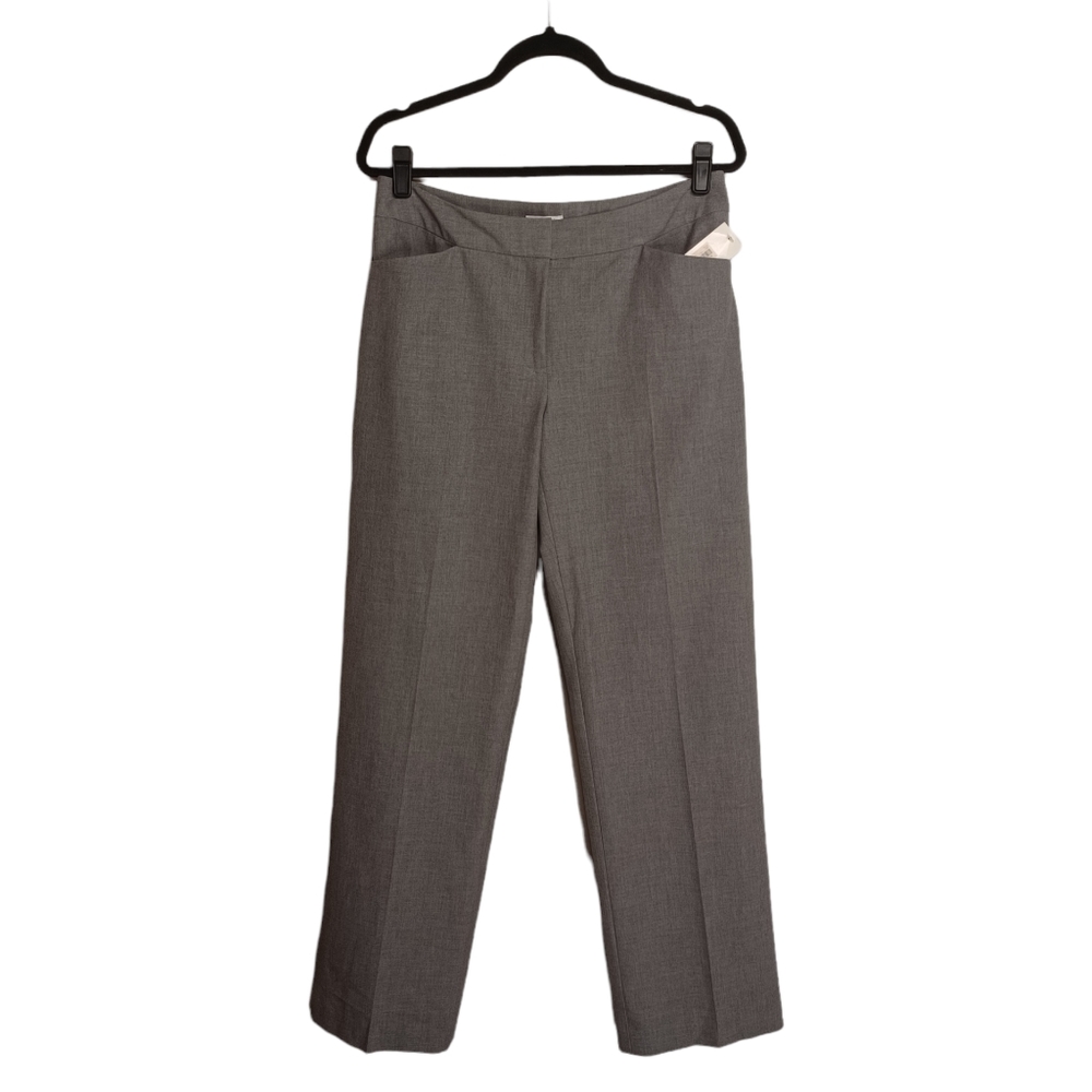 CHARTER CLUB Allison Fit Full Length Sterling Gray Trouser Pants 8 (M) NWT